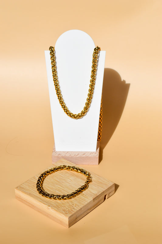 Chain necklace+bracelet set