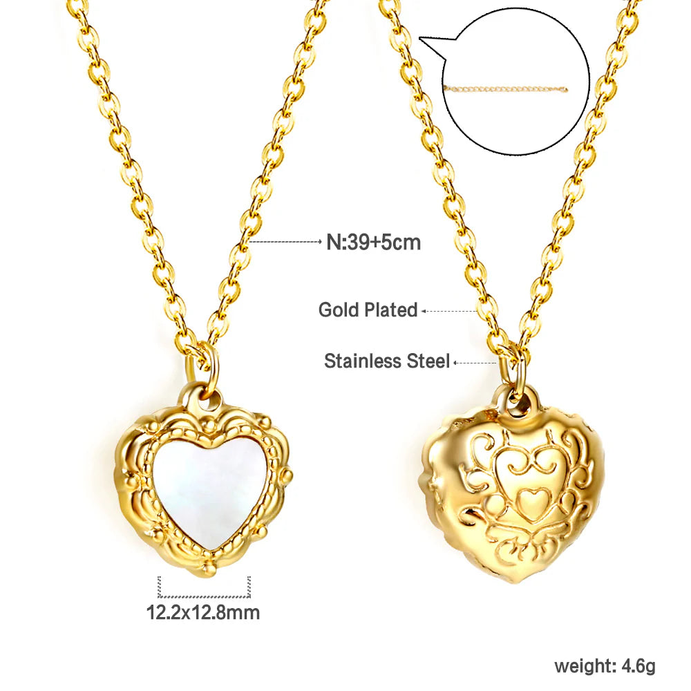 Heart pearl necklace